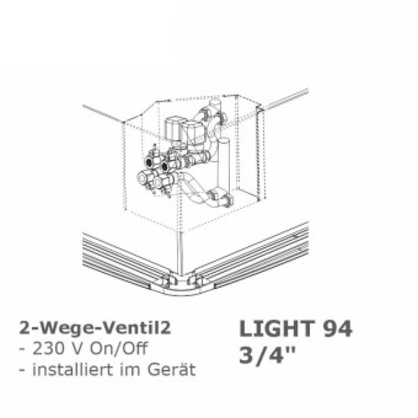2 Wege Ventilbaugruppen 3/4", LIGHT 94, intern, installiert